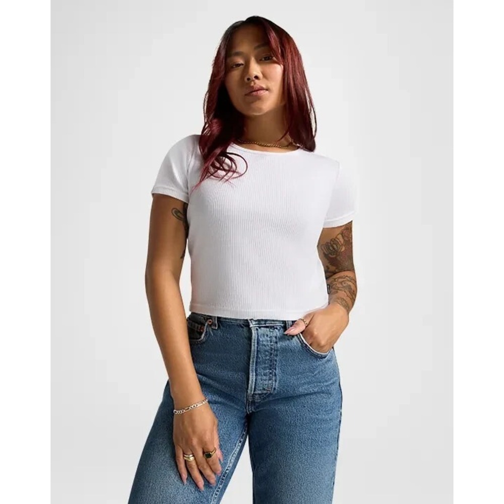 Converse Women's White T-Shirt Star Chevron Small